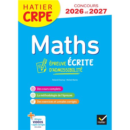 Mathématiques - CRPE 2026-2027 - Epreuve écrite d'admissibilité