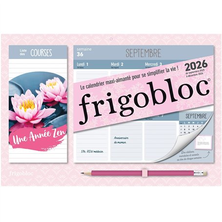 Mini Frigobloc Hebdomadaire 2026 Une Année Zen (de sept. 2025 à déc. 2026)