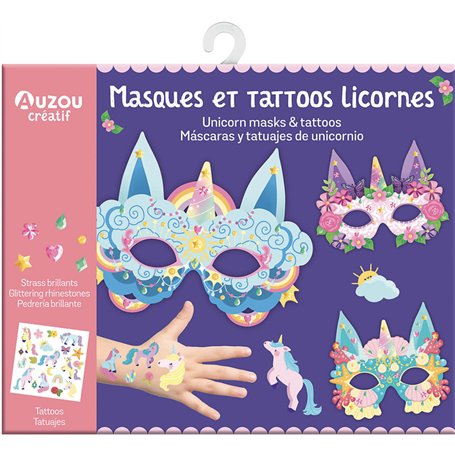 MA POCHETTE D'ARTISTE - MASQUES ET TATTOOS LICORNES