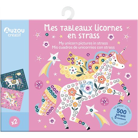 MA POCHETTE D'ARTISTE - MES TABLEAUX LICORNES EN STRASS"