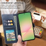 WAURZ Coque pour Samsung Galaxy A56 5G Etui Coque avec 2 Verre Trempé Porte Carte Clapet à Rabat Portefeuille Cuir Case Housse P