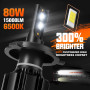 CAR WORK BOX H4 LED Ampoules 28000LM 130W LED Lampe Phares pour 12V Voiture, 6500K