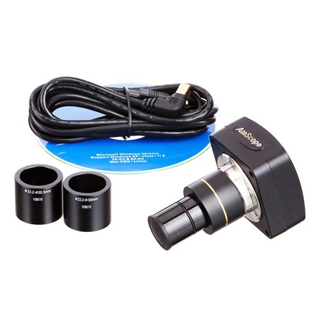 AmScope MU500-CK Microscope USB 5 MP + logiciel + kit d'étalonnage