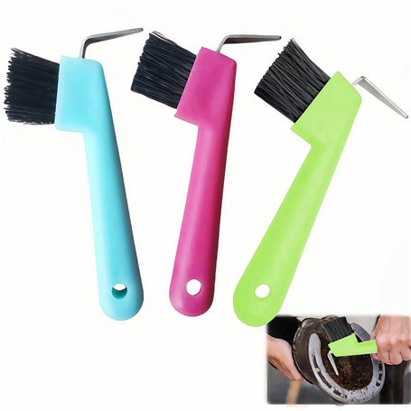 WizeFolk - Lot de 3 grattoirs pour sabots de chevaux - Brosse pour sabots de cheval