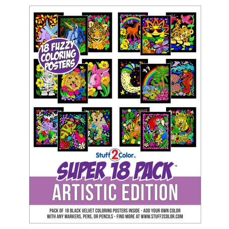 Stuff2Color Super lot de 18 affiches en velours pelucheux 20