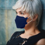 TubeRoo Lot de 10 masques FFP2 - Bleu foncé - En forme de poisson - Fabriqué en Allemagne - Certifié CE - Boucles d'oreilles sou