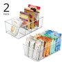 mDesign boite de rangement empilable (lot de 2) – panier rangement pratique en plastique avec 4 casiers – rangement de cuisine m