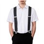 Bretelles pour hommes larges 5cm avec 4 pinces métalliques extra fortes longues, gris élastique réglable en forme de X taille un