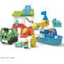 Mega Bloks Coffret Construction Fisher Price Ville Verte Nettoyage De L’Océan, avec 70 Gros Blocs Et Blocs De Formes Spéciales,