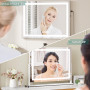 YITAHOME Miroir Maquillage Lumineux, Miroir LED Coiffeuse 3 Couleurs Dimmable avec USB Contrôle Tactile 58 x 46 cm Montage Mural