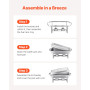 VEVOR Chauffe-Plat 6PCs 7,5 L, Buffet Chauffant Rectangulaire, Réchaud en Acier Inoxydable, avec 6 Bacs Pleine Taille et Couverc