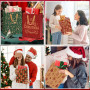AFXXE 12 Pièces Sac Cadeau Noël Kraft, Grand/Petit Format Différentes Tailles Pochette, Emballage Réutilisables, Sachet Papier a
