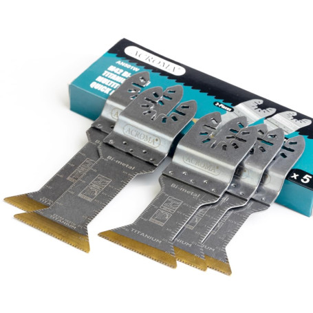 Acroma Lot de 5 lames oscillantes universelles M42 HSS bimétalliques pour outil multifonction