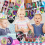 KJoet 44 pcs Mon-ste Décorations de Fête,Party Supplies Banner Ballon Anniversaire Topper de Gâteau Kids Party Decorations