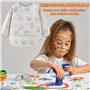 Puasok 2PCS Bavoirs Manches Longues Bébé, Tablier Imperméable pour Enfants 2 à 3 Ans Motifs Arbre Dinosaure Bavoir Tablier Bébé