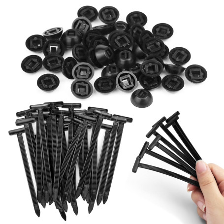 Lot de 100 Attaches Autobloquantes Universelles en Nylon pour Fixation de Pare-chocs