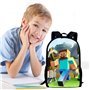 Sacs à Dos, Minnecraft Enfant Sacs Scolaires 3D Impression Sac à Dos Animé Thème Scolaires Cartables Étudiant Cartable Imperméab
