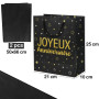 Sac Cadeau Anniversaire Noir Or avec 2 Feuilles Papiers de Soie Pochette Cadeau Joyeux Anniversaire