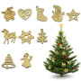 DTYGUIXE 200PCS Décoration de Noël en Bois Embellissements en Bois de Noël Bois Arbre de Noël Ornements Decoration Noel Bois Art