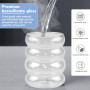 DTYGUIXE 4PCS Tasse à Café en Verre Verres à Boissons Ondulés Verre à Cocktail Verres à Boire Nervurés Tasse en Verre à Rayures 