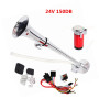 YIYIDA Klaxon de voiture Klaxon d'air Car Horn 150DB Chrome Zinc Klaxon 45cm Trompette simple Klaxon d'air de camion avec compre