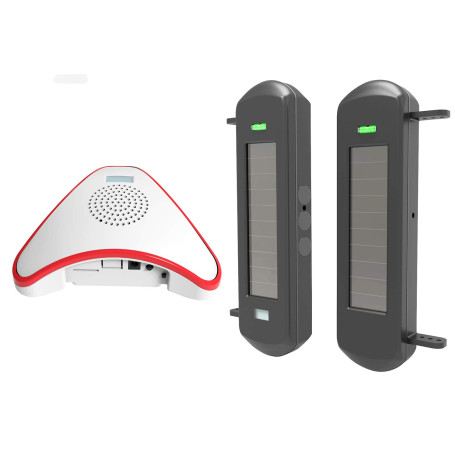 HTZSAFE Système d'alarme solaire sans fil pour allée - Portée de transmission de 0
