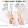 KAIYAYA Ustensiles de Cuisine Silicone 12 Pièces Lot Ustensile Cuisine avec Poignée en Bois Ustensiles Cuisine Antiadhésive Sans