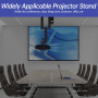 Support Videoprojecteur Mural, Support Projecteur Rotatif à 360° en Métal Support Retroprojecteur Pliable avec Interface à vis d