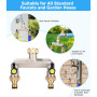 TIDEVAN Robinet Distributeur 2 Voies Robinet 2 Voies 3/4" Double Raccord d'eau de Jardin Répartiteur avec Robinet Double Sortie 