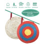 longbowmaker 50 x 50 x 6 cm - Cible ronde traditionnelle en paille - Pour débutants