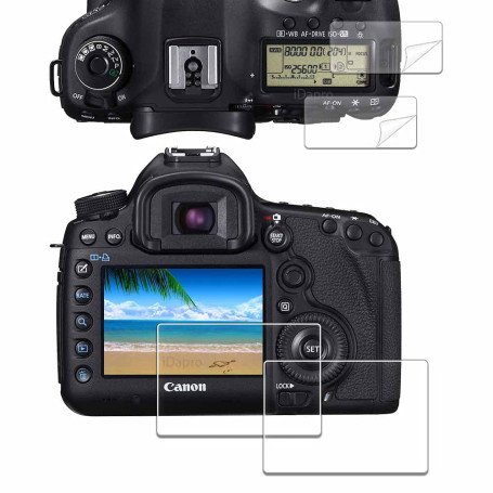 iDaPro [2Pcs Protection d'Ecran pour Canon EOS 5D Mark IV / 5D Mark III+[2Pcs] PET Protecteur d'écran du supérieur
