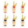Jubaopen Borne de Liaison Audio 6 Pcs Amplificateurs de Borne de Haut-Parleur Borne Audio Plaquée en Cuivre pour borne 4mm Prise