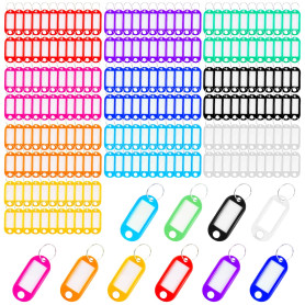 QUACOWW Lot de 200 étiquettes de bagage porte-clés avec anneau divisé