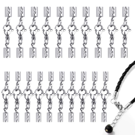 AFASOES 20 Pcs Fermoir Mousqueton Bracelet 2.5/3.5mm en Acier Inoxydable Fermoir Mousqueton Bijoux Antirouille Anti-corrosion po
