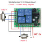Haute sensibilité DC 12 V 4CH 4 canaux Télécommande Commutateur sans fil Interrupteur émetteur Récepteur radio + émetteur Téléco