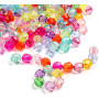 Lot de 350 perles à enfiler en verre cristal 10 mm - Perles multicolores en acrylique pour la fabrication de bijoux, bracelets, 