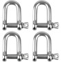 4 Pièces M8 Manille Inox Acier