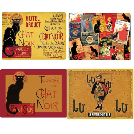 udc Cartexpo - Lot de 4 Sets de Table Vintage - 42x29cm