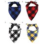 CHUKCHI Lot de 4 Bandanas à Carreaux pour Chien - Mouchoirs réglables Foulard Lavable Bandana réversible en Coton avec Corde Con