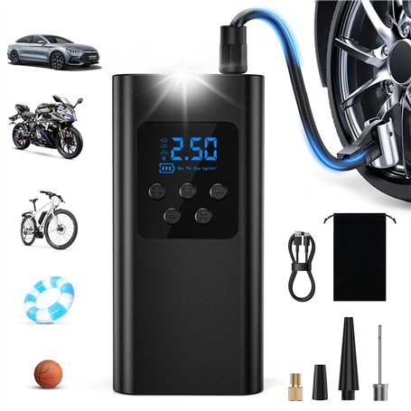 Singphere Gonfleur Pneus Voiture – Compresseur à Air Portatif 45L/Min Puissant