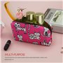 LParkin Trousse de Toilette pour Chat Rose avec Trousse de Toilette pour Adolescents - Cadeau pour Les Amoureux de Chat