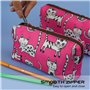LParkin Trousse de Toilette pour Chat Rose avec Trousse de Toilette pour Adolescents - Cadeau pour Les Amoureux de Chat