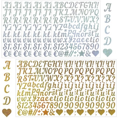 Guyode 12 Pièces Lettres Autocollantes