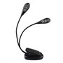 Futheda Portable à double tête lampe à Pupitre avec 2 Flexible col de cygne Bras 4 LED à clipser