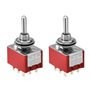 Heschen Lot de 2 interrupteurs à bascule miniatures MTS-303 ON-OFF-ON 3PDT 9 broches
