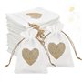 SLTAXAR 30 PCS Petit Pochette Cadeau Tissu 10*14 Petit Format Sachet Dragée Mariage Pochette Cadeau Tissu Anniversaire Pochette