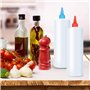 LAOJU Bouteille à Condiments Bouteille Sauce 500ml 3 Pcs Flacon Souple en Plastique Anti-Fuite Presser Les Bouteilles Bouteille