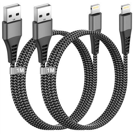Câble iPhone 1M 2Pack [Certifiés Apple MFi]