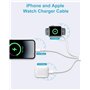 3 en 2 Chargeur A-pple Watch, 2M Cable A-pple Watch USB C avec Lightning Cable Chargeur Montre pour iWatch 10/9/8/7/6/5/4/3/SE/U