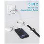 3 en 2 Chargeur A-pple Watch, 2M Cable A-pple Watch USB C avec Lightning Cable Chargeur Montre pour iWatch 10/9/8/7/6/5/4/3/SE/U